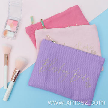 Fashion small gold screen print tote makeup cosmetic-bag